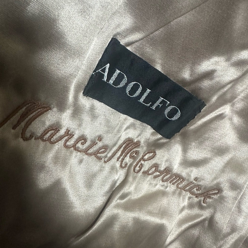Adolfo Leigh’s Mohair Alpaca Vest Satin Lined Cream S - Picture 4 of 8
